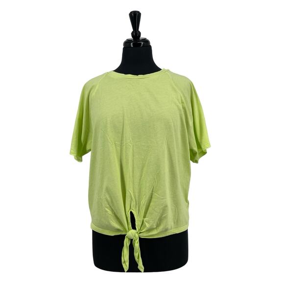 Gap Women's Organically Grown Cotton Active Yellow Tie-Front T-Shirt Sz Medium M - Picture 1 of 8